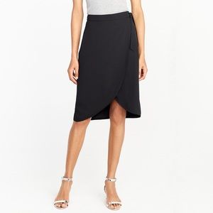 J Crew Factory Tulip Wrap Midi Dress Black